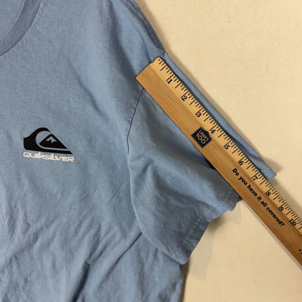 Quiksilver T-Shirt Mens XL Blue‎ Cotton Regular Crew Neck Short Sleeve Pullover - Picture 8 of 8